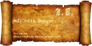Náhlik Bence névjegykártya