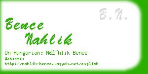 bence nahlik business card